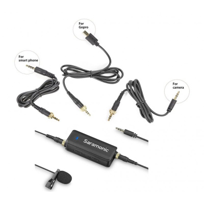 Saramonic LavMic адаптер с нагрудным микрофоном для камер и смартфонов (2 входа 3,5 мм)