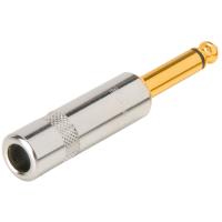 Neutrik NYS224G кабельный разъем Jack 6.3мм TS (моно), штекер металический корпус для кабеля 6мм, золоченые контакты