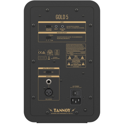 Tannoy GOLD 5 активный монитор ближнего поля, косксиальный 5"+0,8", Dual Concentric, 200Вт АВ, SPL107дБ (макс.) 49Гц-20кГц, XLR, TRS, mini-Jack