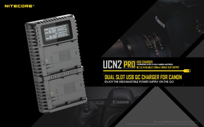 Зарядное устройство Nitecore UCN2 Pro двойное для Canon LP-E6N