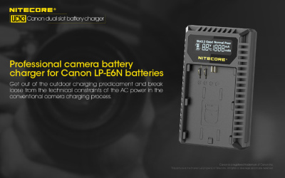 Зарядное устройство Nitecore UCN3 для Canon LP-E6N