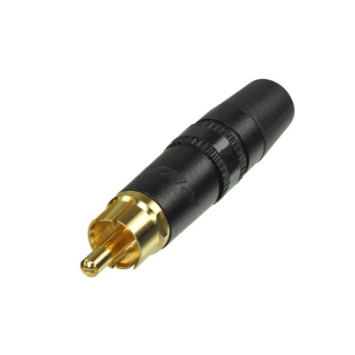 Neutrik NYS373-0 кабельный разъем RCA корпус черный хром, золоченые контакты, черная маркировочная полоса