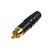 Neutrik NYS373-0 кабельный разъем RCA корпус черный хром, золоченые контакты, черная маркировочная полоса