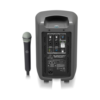 Behringer MPA100BT - портативная акустическая система, 100 Вт, 6" вуфер и 0,75" твитер, Bluetooth, аккумулятор, радиомикрофон 2,4 ГГц
