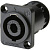 Neutrik NL4MP-ST панельный разъём Speakon female 4-контактный, квадратный фланец, винтовой зажим кабеля