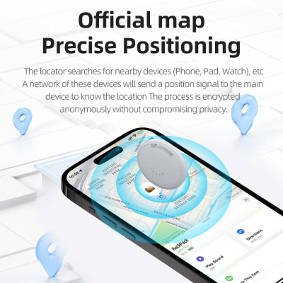 GPS-трекер VEKER A100 White для iPhone (с чехлом) для автомобиля, ребенка, собак магазин PROAIM