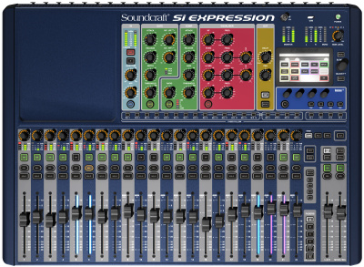 Soundcraft Si Expression 2 цифровой микшер, 24 мик/лин XLR входа, 16 XLR выходов, 22 фэйдера в одном слое
