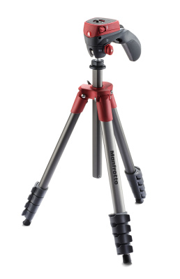 Manfrotto MKCOMPACTACN-RD Compact Action штатив с фото- и видеоголовкой для фотокамеры (красный)