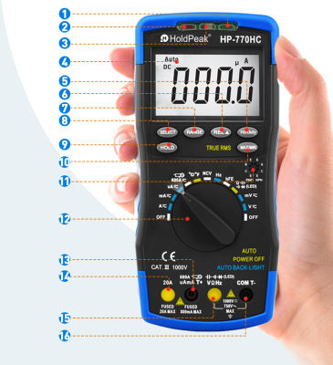 Мультиметр HoldPeak HP-770HC