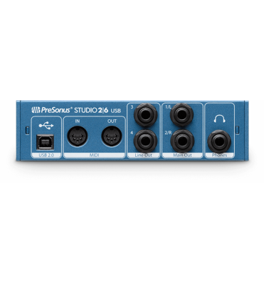 PreSonus Studio 26 аудио/MIDI интерфейс, USB 2.0, 2 вх/4 вых каналов, предусилители XMAX, до 24 бит/192кГц, MIDI I/O, ПО StudioLive Artist