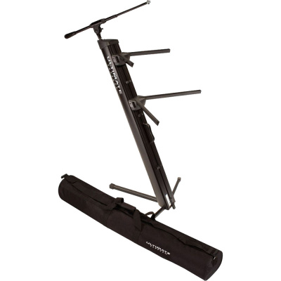 Ultimate Support AX-48 Pro Plus клавишная стойка APEX-серии на 2 инструмента, с микрофонным держателем и чехлом, черная