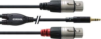 Cordial CFY 1.8 WFF кабель Y-адаптер джек стерео 3.5мм—2xXLR female, 1.8м, черный