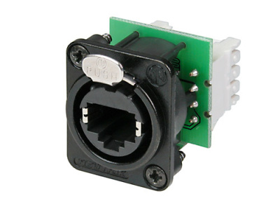 Neutrik NE8FAV-Y110 панельный разъем RJ45 под зажим провода IDC-110, пластиковый