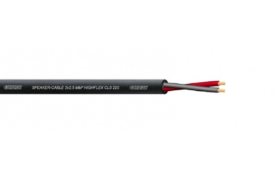 Cordial CLS 225-651 акустический кабель 2x2,5 мм2, 7,8 мм, черный