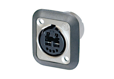 Neutrik NO2-4FDW-1-A панельный DUO разъем 4 контакта, 1 LC-Duplex сокет с заземл. контактом, черный хром, IP65