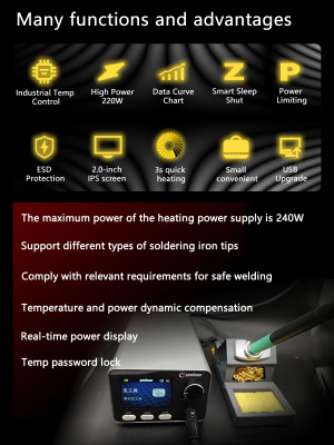 Паяльная станция GEEBOON HC24 (рукоятка T470, жала С470, C245)