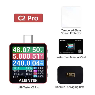 USB-тестер Alientek C2 Pro магазин PROAIM