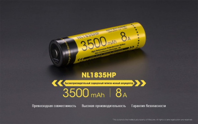 Аккумулятор Nitecore NL1835HP 18650 3500mAh 3,6V
