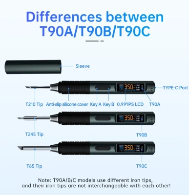 Паяльник Alientek T90 (тип T245, дополнительные жала K, I, IS)