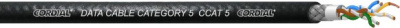 Cordial CCAT 5 цифровой кабель CAT5 E, 0,15 мм2, 6,3мм, черный, затухание 33 дБ на 100 м