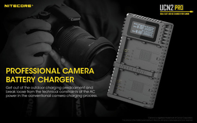 Зарядное устройство Nitecore UCN2 Pro двойное для Canon LP-E6N