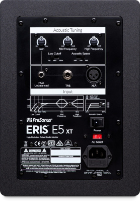 PreSonus Eris E5 XT активный студийный монитор (bi-amp) 5,25"кевлар+1" НЧ45+ВЧ35Вт 48-20000Гц 102дБ(пик), эллиптический рупор100х50°