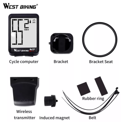 Велокомпьютер West Biking 12 программ, черный