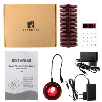 Система оповещения Retekess TD158 LED, 10 пейджеров (для кафе, ресторанов, фастфуда)