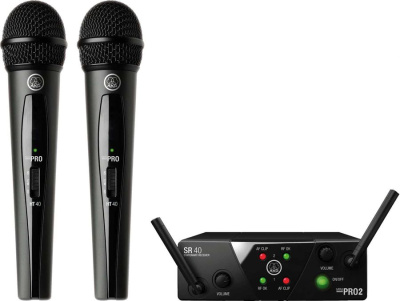 AKG WMS40 Mini2 Vocal Set US25AC (537.5/539.3) вокальная радиосистема с приёмником SR40 Mini Dual и двумя ручными передатчиками