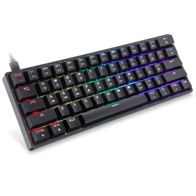 Игровая клавиатура Skyloong GK61 SK61 Bluetooth, красные свичи Gateron Red, черная, российская раскладка