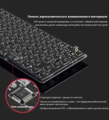 Механическая клавиатура Ajazz AK33 RGB черная, Black switch
