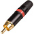 Neutrik NYS373-2 кабельный разъем RCA корпус черный хром, золоченые контакты, красная маркировочная полоса