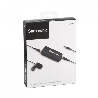Saramonic LavMicr адаптер с нагрудным микрофоном для камер и смартфонов (2 входа 3,5 мм)