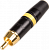 Neutrik NYS373-4 кабельный разъем RCA корпус черный хром, золоченые контакты, желтая маркировочная полоса