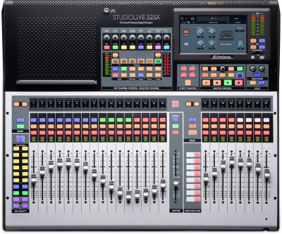 PreSonus StudioLive 64S цифровой микшер, 64 кан.+ 16 возвратов, 32+1фейдер, 38аналоговых вх/20вых, 8FX, 32 MIX BUS, 16 GEQ, USB-audio, AVB-audio