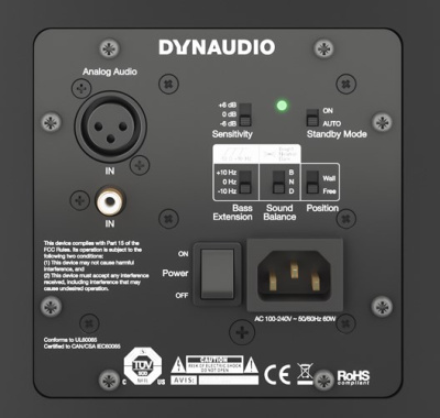 Dynaudio LYD-8 активный монитор ближнего поля с черной лицевой панелью. 8" НЧ динамик. 50Вт-ВЧ/80Вт НЧ усилитель класса D, макс SPL - 112дБ