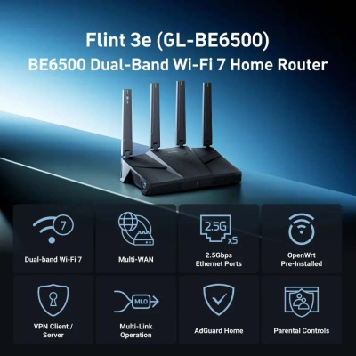 Маршрутизатор GL-iNet GL-BE6500 Flint 3e
