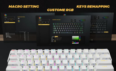 Механическая клавиатура KEMOVE DK61 Snowfox, Gateron Yellow switch, английская раскладка