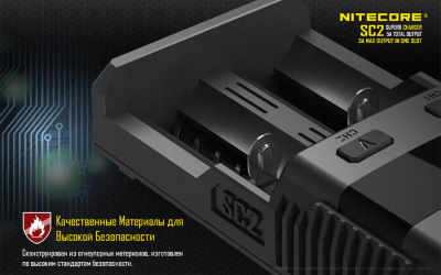 Зарядное устройство Nitecore SC2 (2 аккумулятора) для Li-ion / IMR Li-ion/ Ni-MH / Ni-Cd / LiFePO4