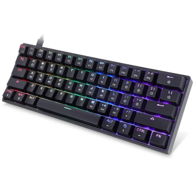 Игровая клавиатура Skyloong GK61 SK61 Bluetooth, красные свичи Gateron Red, черная, российская раскладка