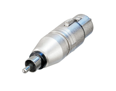 Neutrik NA2FPMM адаптер-переходник, XLR 3 Female «мама» -> RCA Male «папа». Распаян по стандарту IEC 268-12