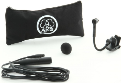 AKG C519M микрофон для духовых инструментов на "прищепке", разъем XLR с адаптером фантомного питания