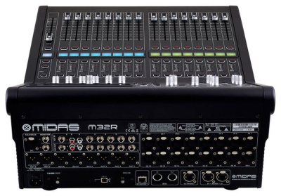 MIDAS M32R LIVE цифровой микшер, 16 мик вх/8 вых,  32 кан+8 возвратов, 17 фейдеров, 8FX, 16MIX, 6MATRIX, 6MUTE, 2xAES50, карта DN32-LIVE,USB-audio