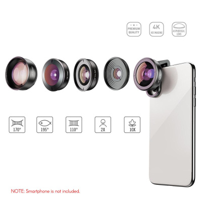 Набор объективов для смартфона Apexel 5-в-1 HD