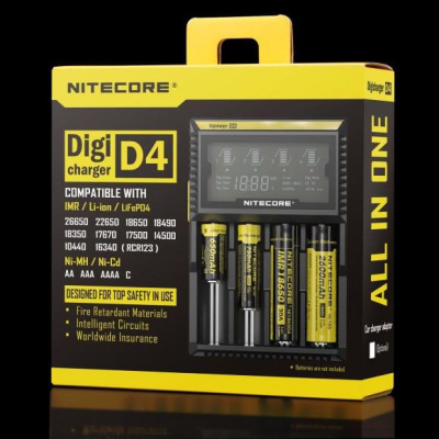 Зарядное устройство Nitecore D4 (4 аккумулятора) для Li-ion / IMR Li-ion/ Ni-MH / Ni-Cd / LiFePO4