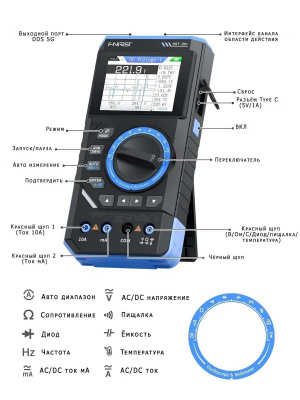 Портативный осциллограф FNIRSI DST-201 магазин PROAIM