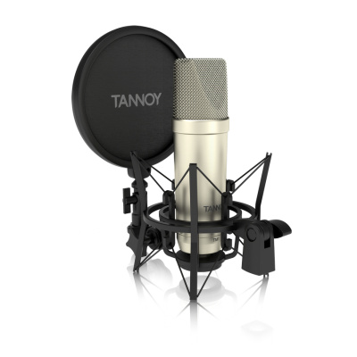 Tannoy TM1 конденсаторный микрофон с большой мембраной 1", 20Гц - 20 кГц, в комплекте с подвесом "паук", поп-фильтром и кабелем