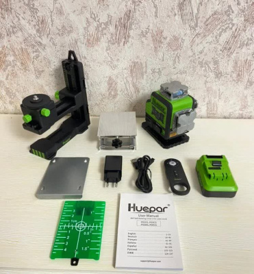 Лазерный уровень Huepar P04CG (4D, 16 линий, Bluetooth, зеленый луч)