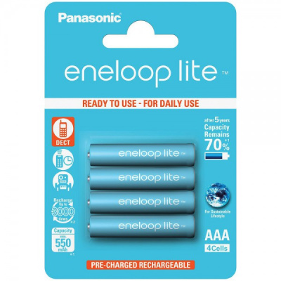 Аккумулятор PANASONIC Eneloop Lite AAA 550 4BP (BK-4LCCE/4BE)